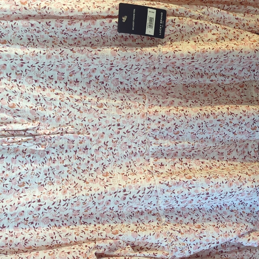 Lucky Brand Pink Floral Long Sleeve Scoop Neck Top NWT - Picture 4 of 9
